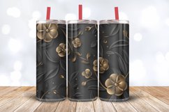 Luxury Black Gold Floral Tumbler Wrap, 20oz Skinny Tumbler W Product Image 3