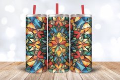 Kaleidoscope Stained Glass Tumbler Wrap, 20oz Skinny Tumbler Product Image 3