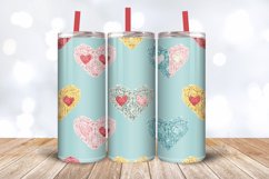 Cute Knitted Hearts Tumbler Wrap, 20oz Skinny Tumbler Wrap Product Image 3
