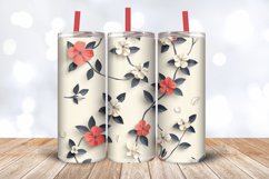 Flowers Branch Leaves Tumbler Wrap, 20oz Skinny Tumbler Wrap Product Image 3