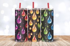 Rainbow Water Drops Tumbler Wrap, 20oz Skinny Tumbler Wrap Product Image 3