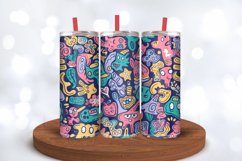 Cute Abstract Doodle Tumbler Wraps, 20oz Skinny Tumbler Wrap Product Image 3