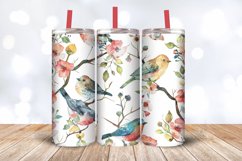 Watercolor Floral Birds Tumbler Wrap, 20oz Skinny Tumbler Wr Product Image 3
