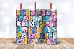 Doodle Polka Dots Rectangles Tumbler Wrap, 20oz Skinny Tumbl Product Image 3