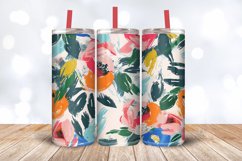 Preppy Painted Strokes Floral Tumbler Wrap, 20oz Skinny Tumb Product Image 3