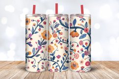 Indian Folk Blooms Tumbler Wrap, 20oz Skinny Tumbler Wraps Product Image 3