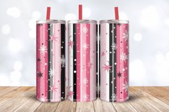 Pink Christmas stripe Tumbler Wrap, 20oz Skinny Tumbler Wrap Product Image 3
