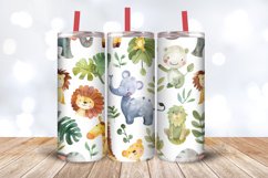 Watercolor Zoo Animals Tumbler Wrap, 20oz Skinny Tumbler Wra Product Image 3