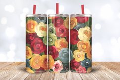 Craft Quilt Flowers Fabric Tumbler Wrap, 20oz Skinny Tumbler Product Image 3
