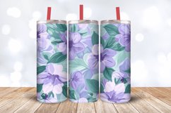 Emerald Purple Pastel Floral Tumbler Wrap, 20oz Skinny Tumbl Product Image 3