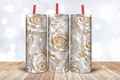 3D White Rose Gold Tumbler Wrap, 20oz Skinny Tumbler Wrap Product Image 3