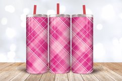 Hot Pink Plaid Tumbler Wrap, 20oz Skinny Tumbler Wrap Product Image 3