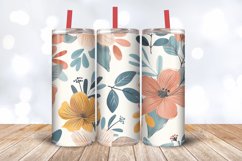Abstract Boho Flowers Tumbler Wrap, 20oz Skinny Tumbler Wrap Product Image 3