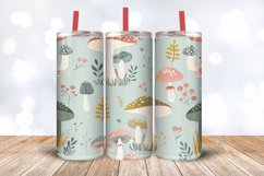 Pastel Garden Whimsical Mushroom Tumbler Wrap, 20oz Skinny T Product Image 3