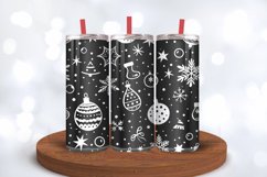 Black &amp; White Holiday Tumbler Wraps, 20oz Skinny Tumbler Wra Product Image 3