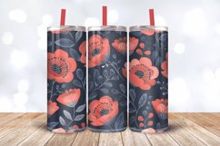 Colorful Watercolor Flower Tumbler Wrap, 20oz Skinny Tumbler Product Image 3