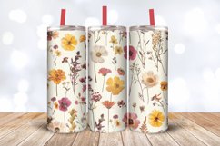 Dry Pressed Flowers Tumbler Wrap, 20oz Skinny Tumbler Wrap Product Image 3