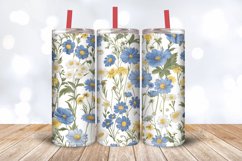 French Blue Garden Wildflowers Tumbler Wrap, 20oz Skinny Tum Product Image 3