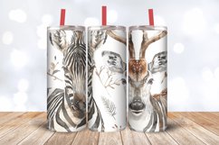 Watercolor Zebra and Deer Tumbler Wrap, 20oz Skinny Tumbler Product Image 3