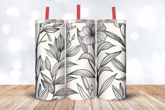 Botanical Line Art Floral Tumbler Wrap, 20oz Skinny Tumbler Product Image 3