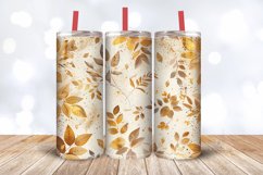 Glitter Gold Autumn Floral Tumbler Wrap, 20oz Skinny Tumbler Product Image 3
