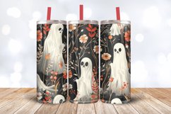 Boho Floral Ghost Halloween Tumbler Wrap, 20oz Skinny Tumble Product Image 3