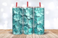 3D Turquoise Flowers Tumbler Wrap, 20oz Skinny Tumbler Wrap Product Image 3