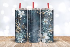 Winter Glitter Flowers Tumbler Wrap, 20oz Skinny Tumbler Wra Product Image 3
