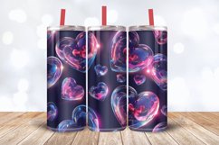 Neon 3D Puffy Glitter Hearts Tumbler Wrap, 20oz Skinny Tumbl Product Image 3