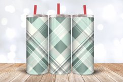 Mint Gray Plaid Textured Checkered Tumbler Wrap, 20oz Skinny Product Image 3