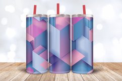 Blue and Pink Geometric shape Tumbler Wrap, 20oz Skinny Tumb Product Image 3