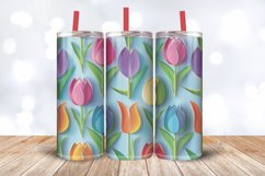 Colorful Paper Tulip Flower Tumbler Wrap, 20oz Skinny Tumble Product Image 3