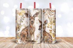 Watercolor Deer and Kangaroo Tumbler Wrap, 20oz Skinny Tumbl Product Image 3