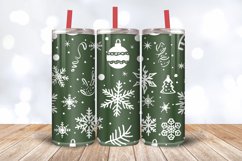 Green and White Christmas Tumbler Wrap, 20oz Skinny Tumbler Product Image 3