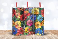 Stained Glass Wildflowers Tumbler Wrap, 20oz Skinny Tumbler Product Image 3