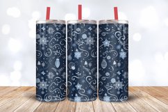 Dark Blue Christmas Tumbler Wrap, 20oz Skinny Tumbler Wraps Product Image 3