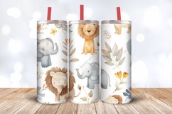 Watercolor Lion and Elephant Tumbler Wrap, 20oz Skinny Tumbl Product Image 3