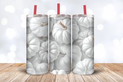 3D White Pumpkins Tumbler Wrap, 20oz Skinny Tumbler Wrap Product Image 3