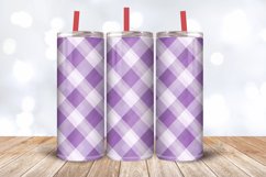 Lavender Purple Gingham Plaids Tumbler Wrap, 20oz Skinny Tum Product Image 3