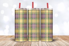 Purple Green &amp; Yellow Plaid Tumbler Wrap, 20oz Skinny Tumble Product Image 3