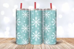 Pastel Aqua Dream Snowflakes Tumbler Wrap, 20oz Skinny Tumbl Product Image 3