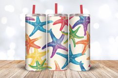 Rainbow Starfish Tumbler Wrap, 20oz Skinny Tumbler Wrap Product Image 3