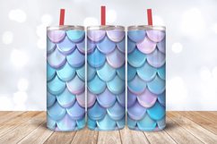 3D Mermaid Scales Tumbler Wrap, 20oz Skinny Tumbler Wrap Product Image 3