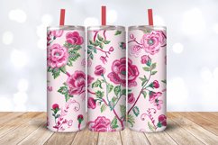 Pink Embroidery Flowers Tumbler Wrap, 20oz Skinny Tumbler Wr Product Image 3