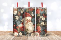 Retro Santa Floral Christmas Tumbler Wrap, 20oz Skinny Tumbl Product Image 3