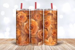 Fall 3D Orange Roses Tumbler Wrap, 20oz Skinny Tumbler Wrap Product Image 3