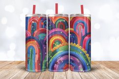 Rainbow Embroidered Fabric Party Tumbler Wrap, 20oz Skinny T Product Image 3
