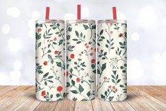 Red &amp; Green Cute Tiny Floral Tumbler Wrap, 20oz Skinny Tumbl Product Image 3