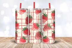 Strawberry plaid Tumbler Wrap, 20oz Skinny Tumbler Wraps Product Image 3