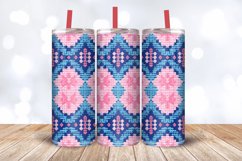 Aztec Pink Blue Knitted Tumbler Wrap, 20oz Skinny Tumbler Wr Product Image 3